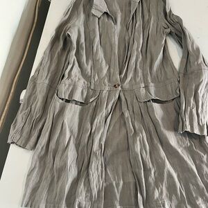 Sarah Pacini Light Gray Trench Coat